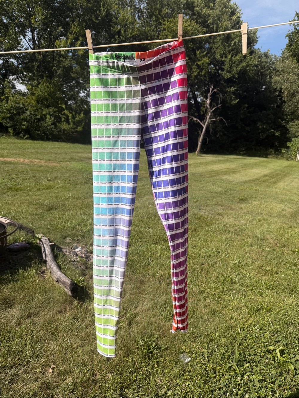 Blackmilk hex code Rainbow Grid Leggings, XS - Picture 2 of 4